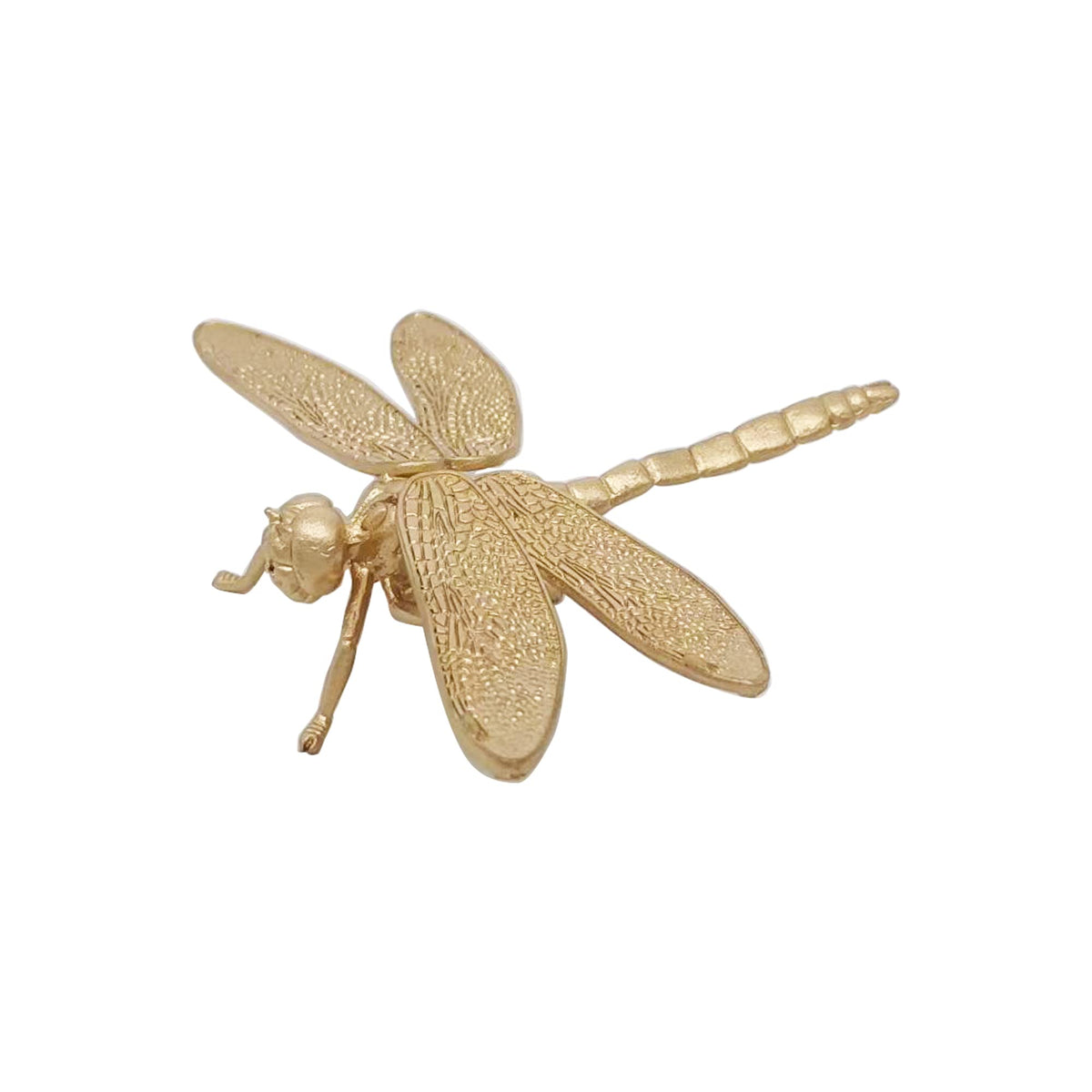 Tricune Gold Dragonfly Sculpture Solid Metal Insect Ornament Mini Insect Figurine For Home Office Garden Desktop Decor (Dragonfl