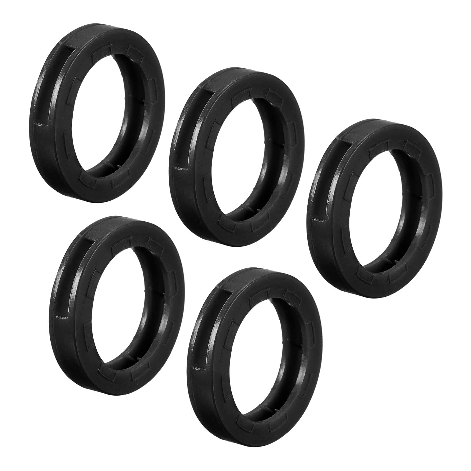 Patikil Key Cap Cover Rings, 10Pcs 24Mm Keys Identifier Coding Tags Silicone Sleeve For Office House Apartment Black