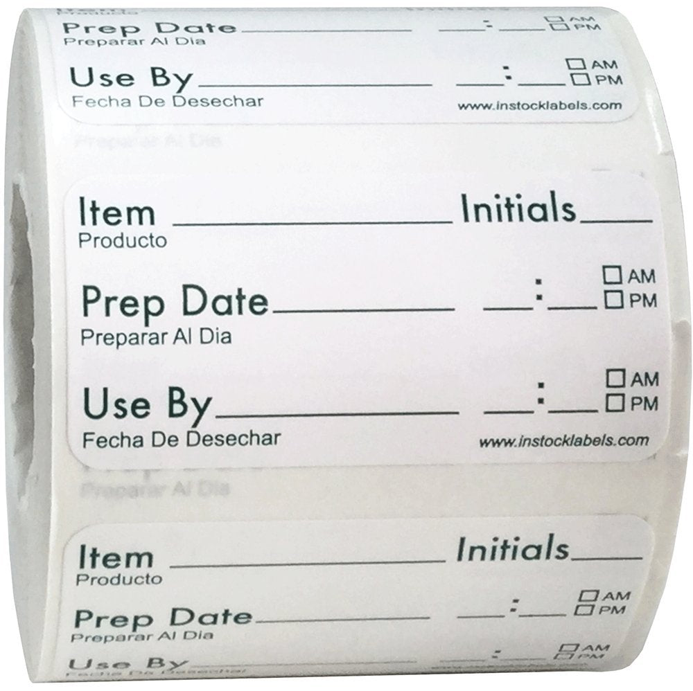 Writable Food Rotation Labels Prep Date Use By Permanment Adhesive 1 X 2 Inch 500 Total Stickers