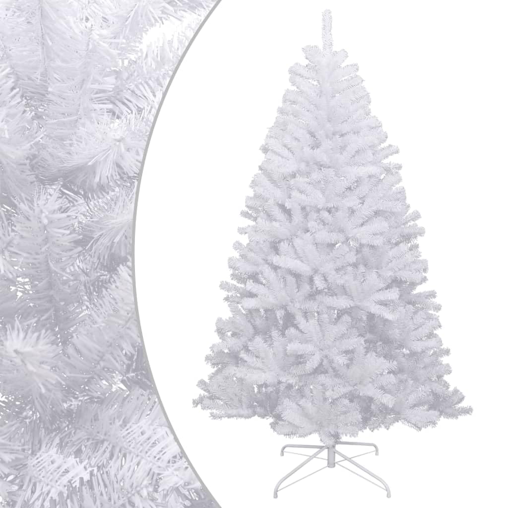 vidaXL Flocked Artificial Christmas Tree with Hinged Design, Lifelike PVC Tips, Sturdy Metal Stand - Reusable, Snow-Decorated Xmas Tree - 59.1&quot; Height