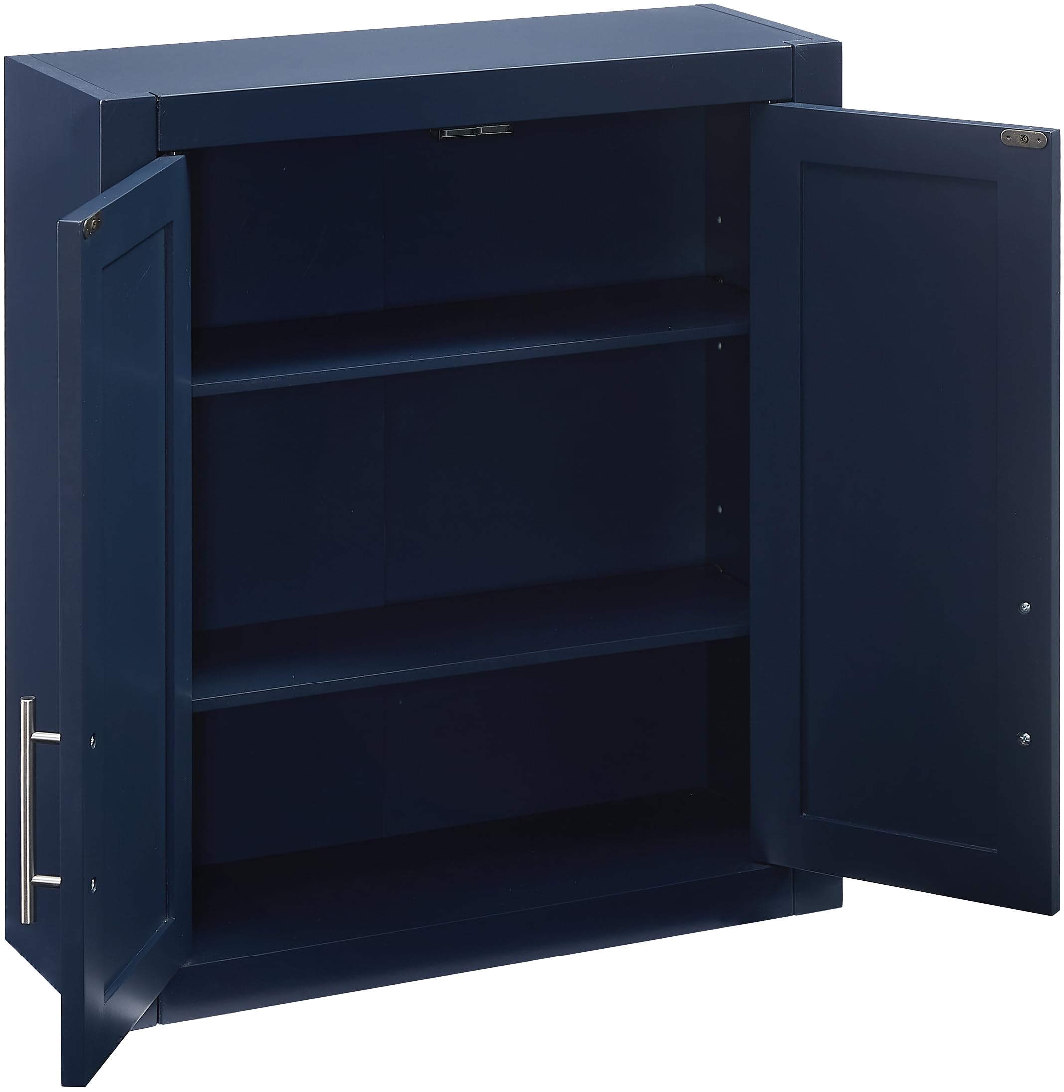 Crosley Furniture Savannah Wall Mounted Bathroom Storage Medicine Cabinet with Shelves, Navy