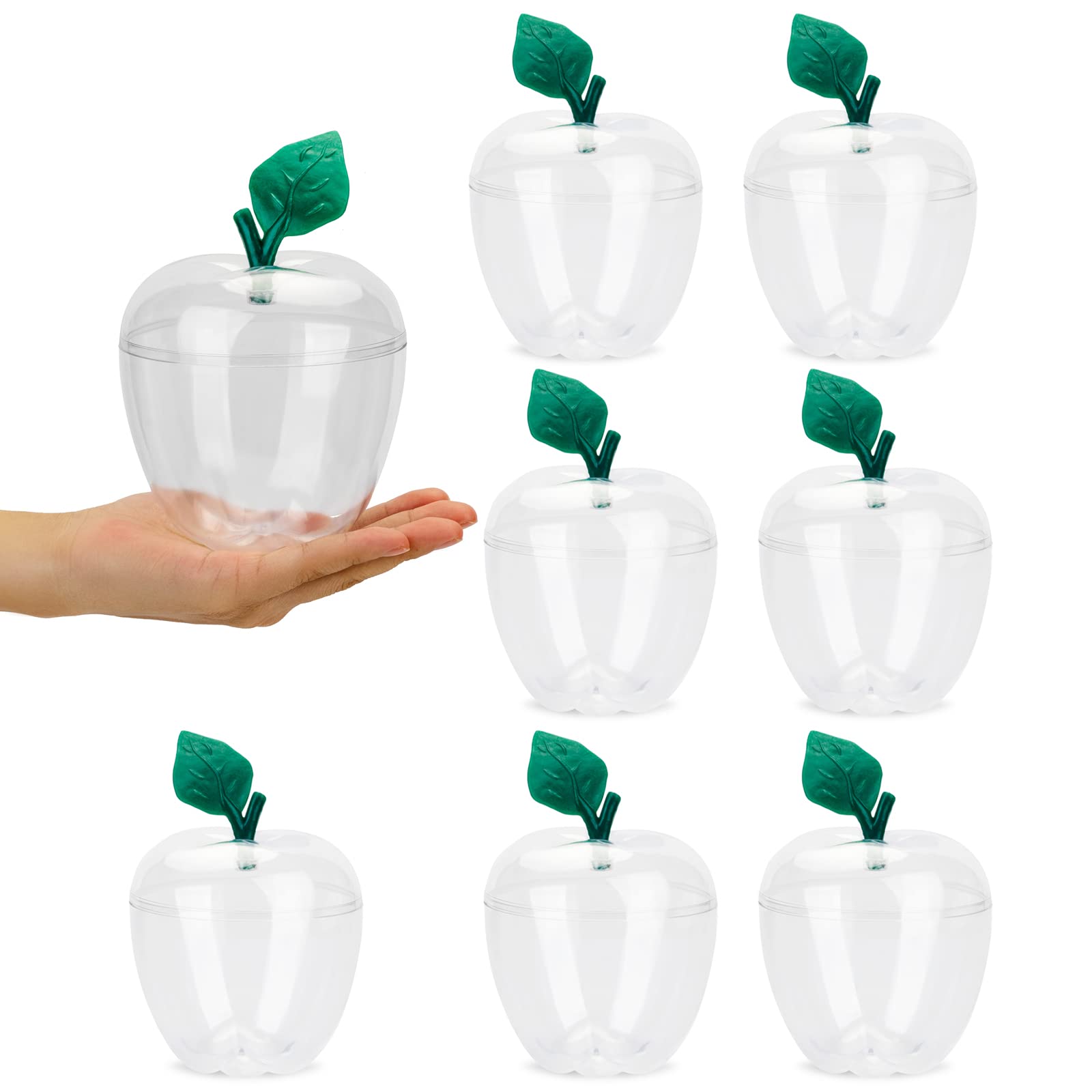 HANZE Large Clear Apple Container, Apple Shaped Candy Toy Filling Containers Jar, Back To School Teacher Appreciation Gift, Wedd