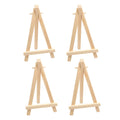 Juxiamal 4pcs Mini Wood Display Easels, Small Table Top Easels, Artist Triangle Easels for Displaying Canvas Paintings, Weddings