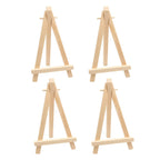 Juxiamal 4pcs Mini Wood Display Easels, Small Table Top Easels, Artist Triangle Easels for Displaying Canvas Paintings, Weddings
