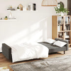 vidaXL 2-Seater Sofa Bed in Dark Gray Velvet - Convertible Upholstered Loveseat to Twin Bed for Living Room, Studio, and Office