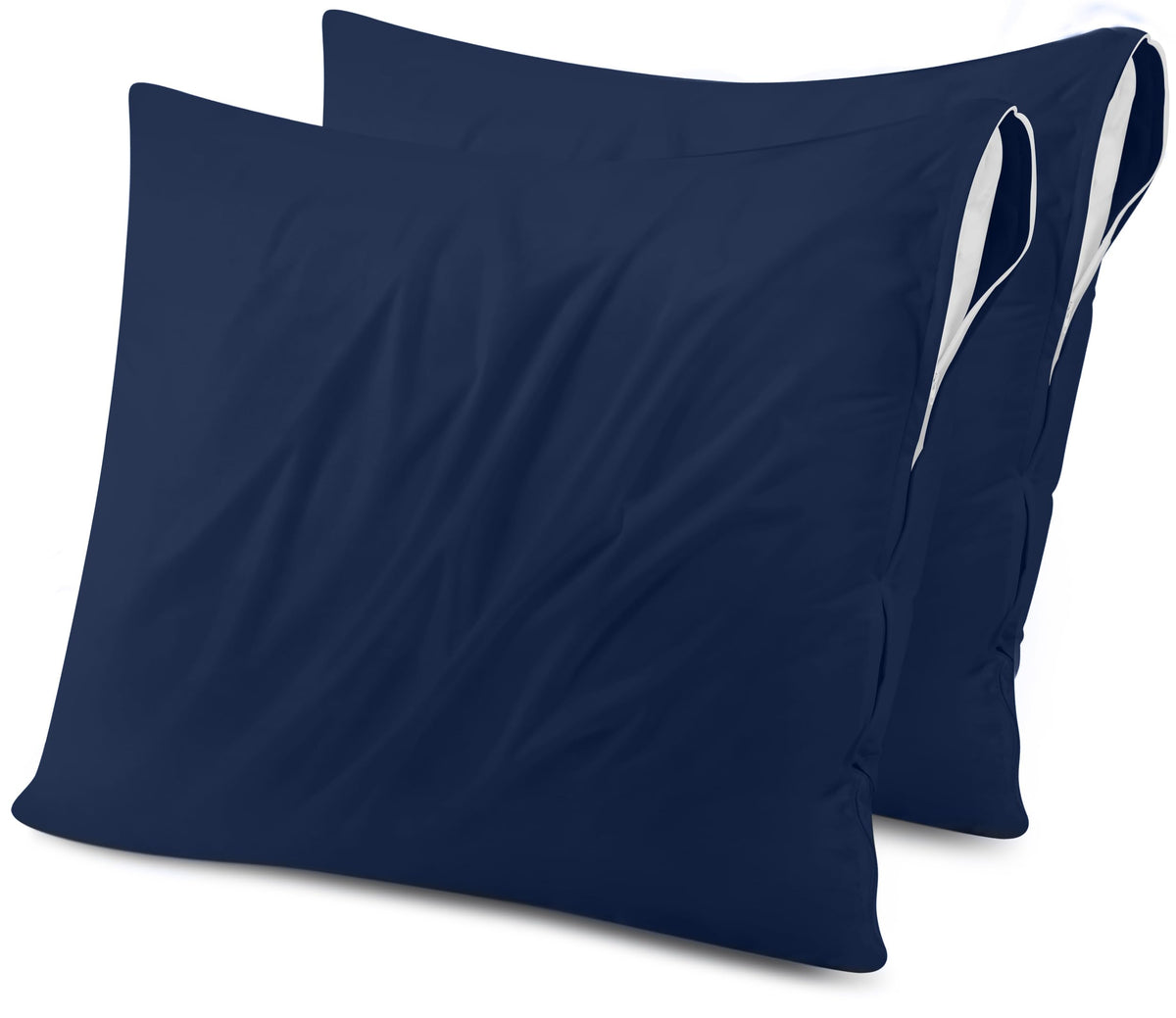 Utopia Bedding Waterproof Throw Pillow Protectors (No Pillow Inserts) With Zipper European (2 Pack, Navy Blue), Outdoor Bed Couc