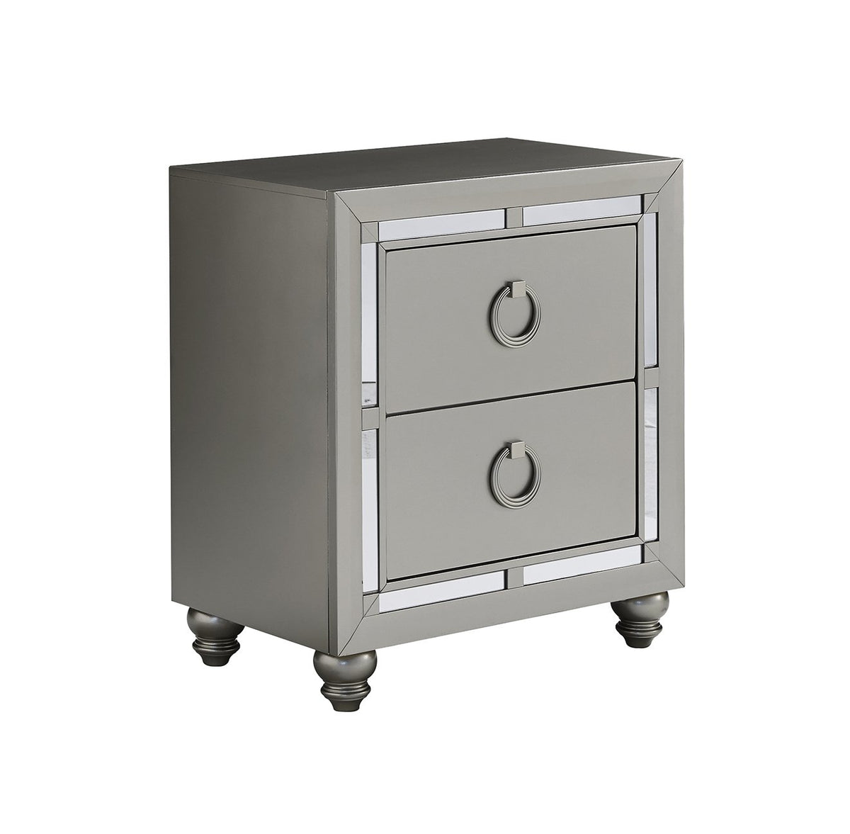 Global Furniture Usa (1621 Night Stand Riley Nightstand, Silver