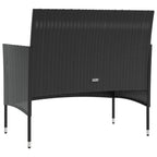 vidaXL Patio Lounge Set 8 Piece, Patio Furniture Set for Outdoor Garden Backyard, Sectional Sofa with Cushions, Loveseat, Poly Rattan Black