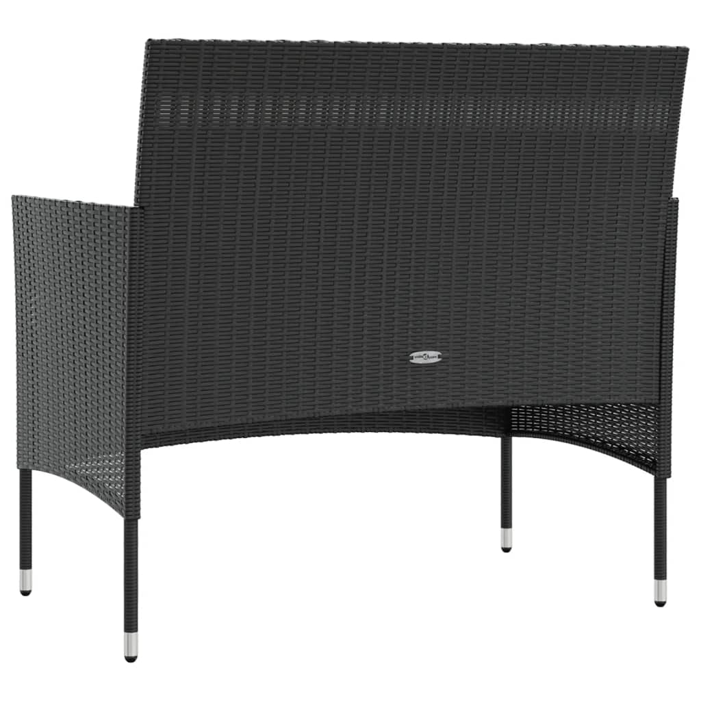 vidaXL Patio Lounge Set 8 Piece, Patio Furniture Set for Outdoor Garden Backyard, Sectional Sofa with Cushions, Loveseat, Poly Rattan Black