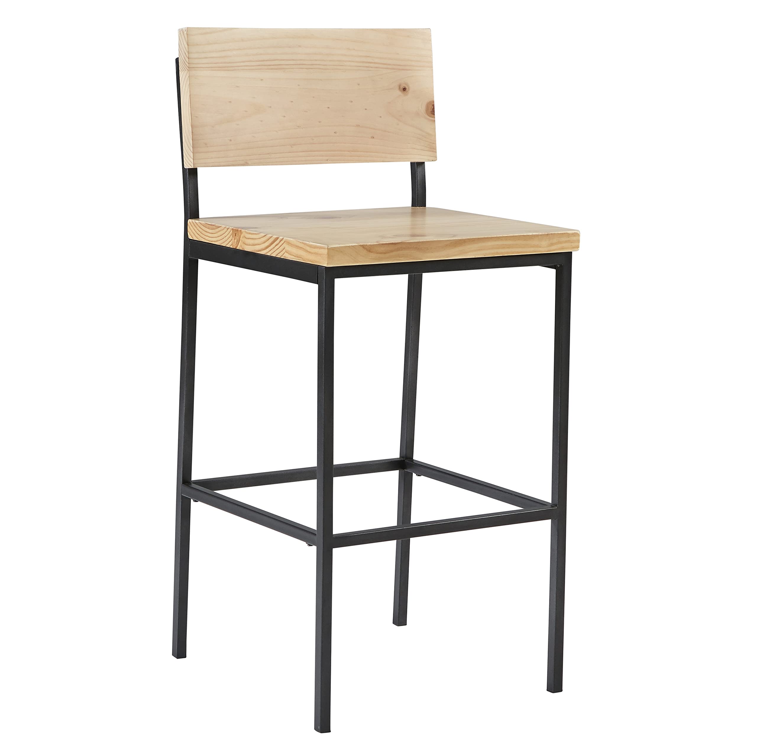 Progressive Furniture Sawyer Wood/Metal Bar Stool Natural/Gunmetal