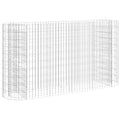 vidaXL Gabion Raised Bed - Galvanized Iron Construction for Garden and Patio - Robust, Proof and Weather - Silver