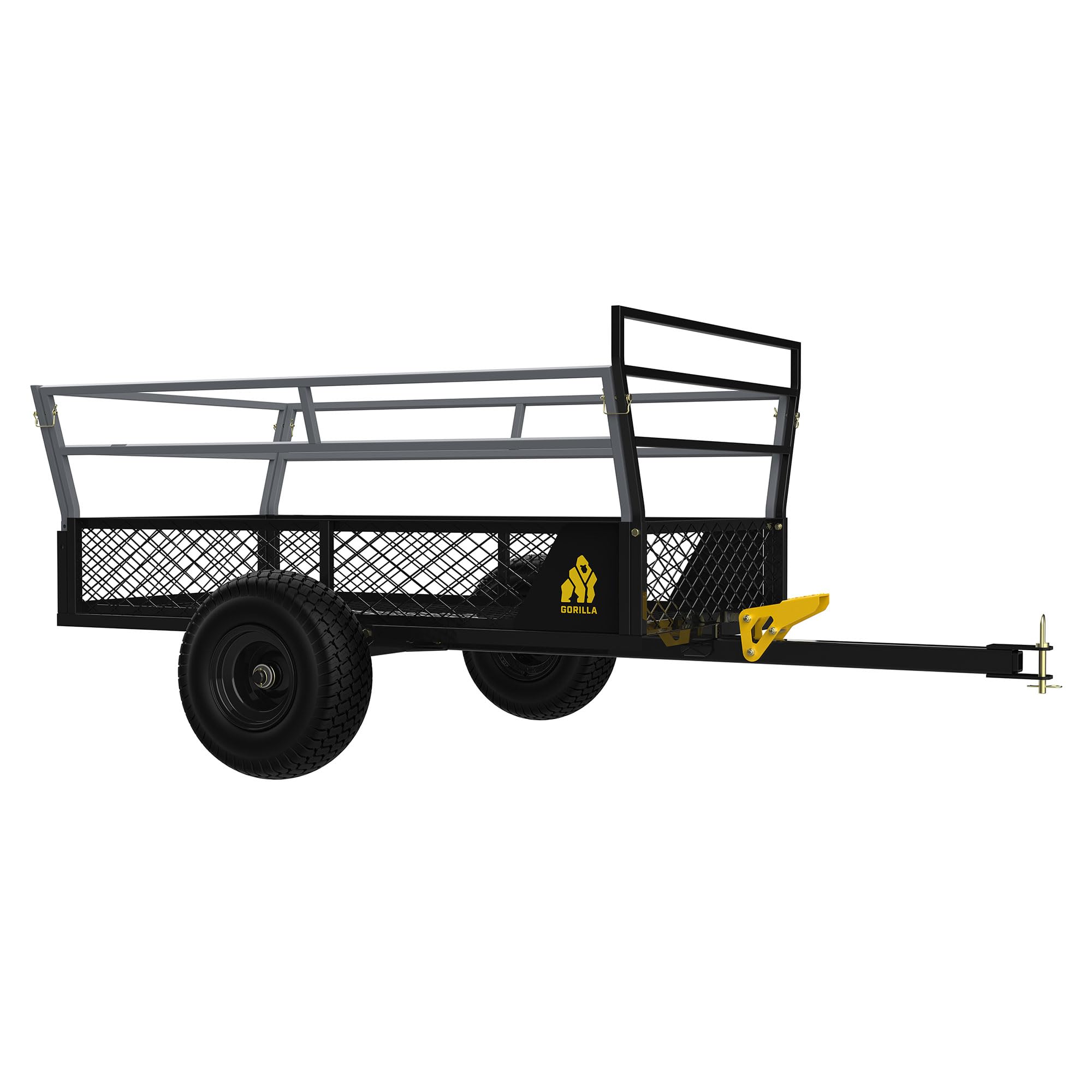 Gorilla Rugged Outdoor Atv Trailer Utility Garden Cart With 1400 Pound Capacity, Removable Sides, And 3-In-1 Tailgate For Haulin