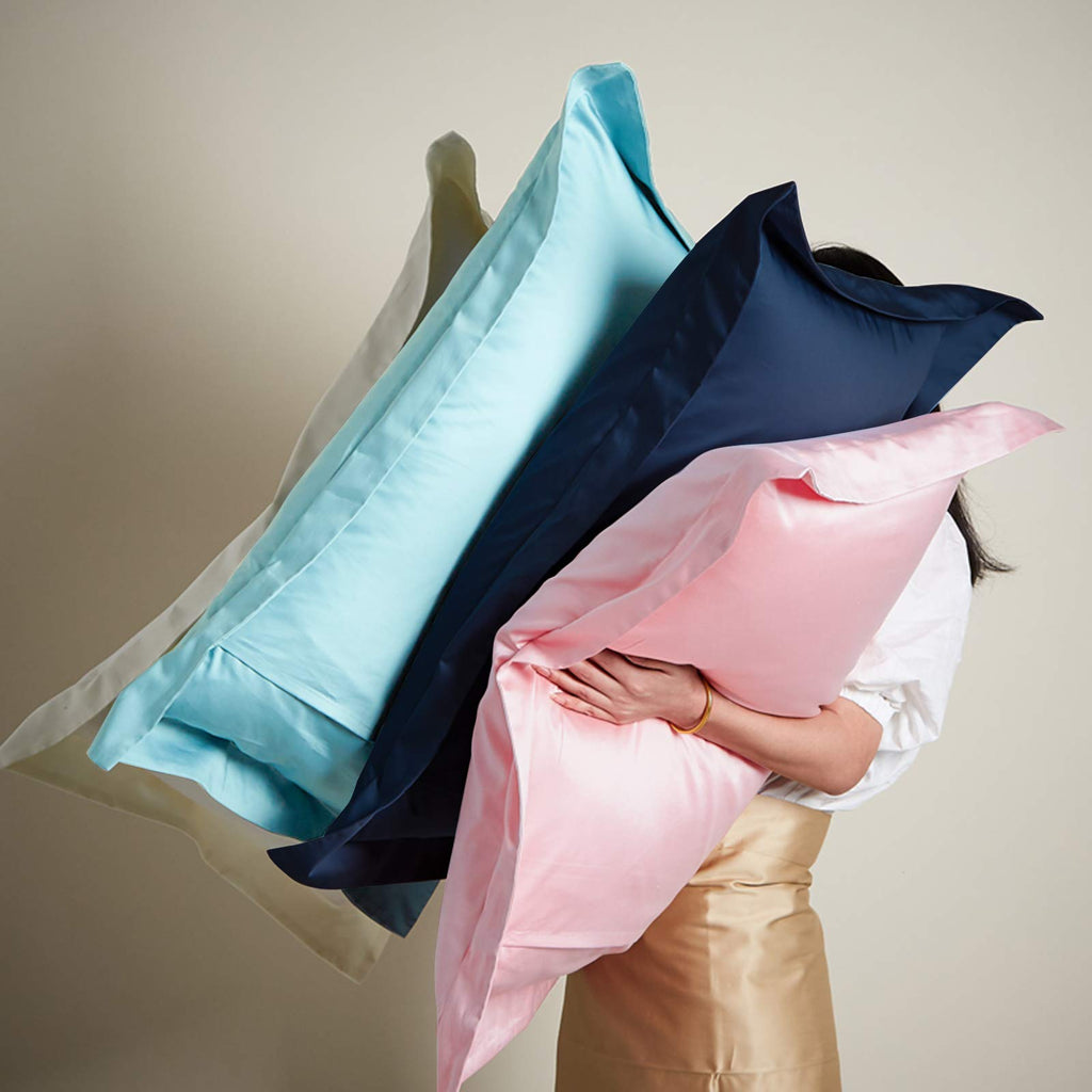 Ntbay 2 Pack 500 Thread Count 100% Egyptian Cotton King Pillow Shams, Super Soft And Breathable Oxford Pillowcases For Bed, 20X36 Inches, Aqua