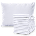 Pacific Linens Pillowcases White Bulk 12 Pack 200 Thread Count Poly Cotton Fabric Hotel Linen Pillow Covers (King Size)