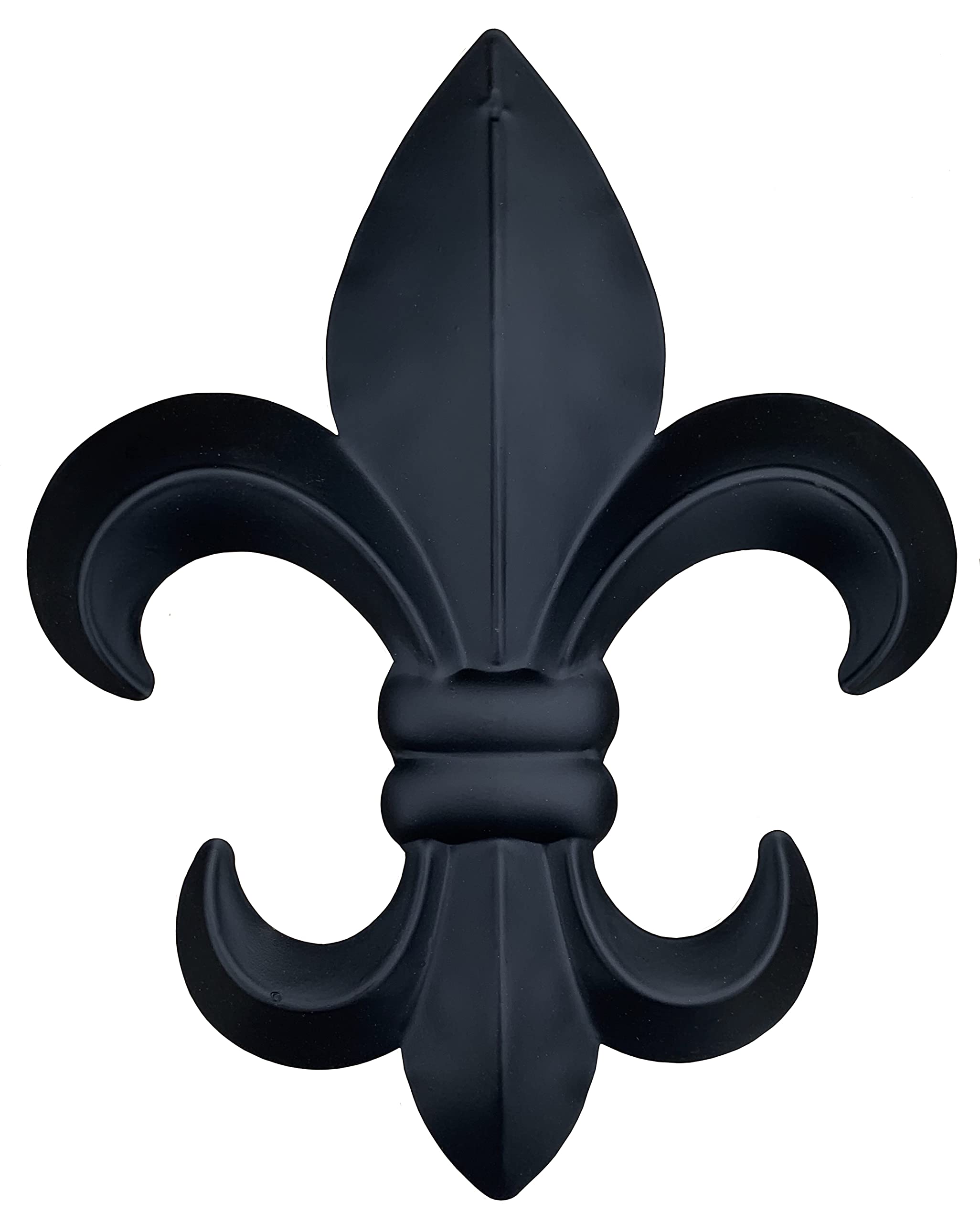10 Metal Fleur De Lis Wall Plaque/Art with hanger - Rustic Creole Tuscan Decor (Black)