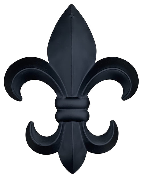 10 Metal Fleur De Lis Wall Plaque/Art with hanger - Rustic Creole Tuscan Decor (Black)