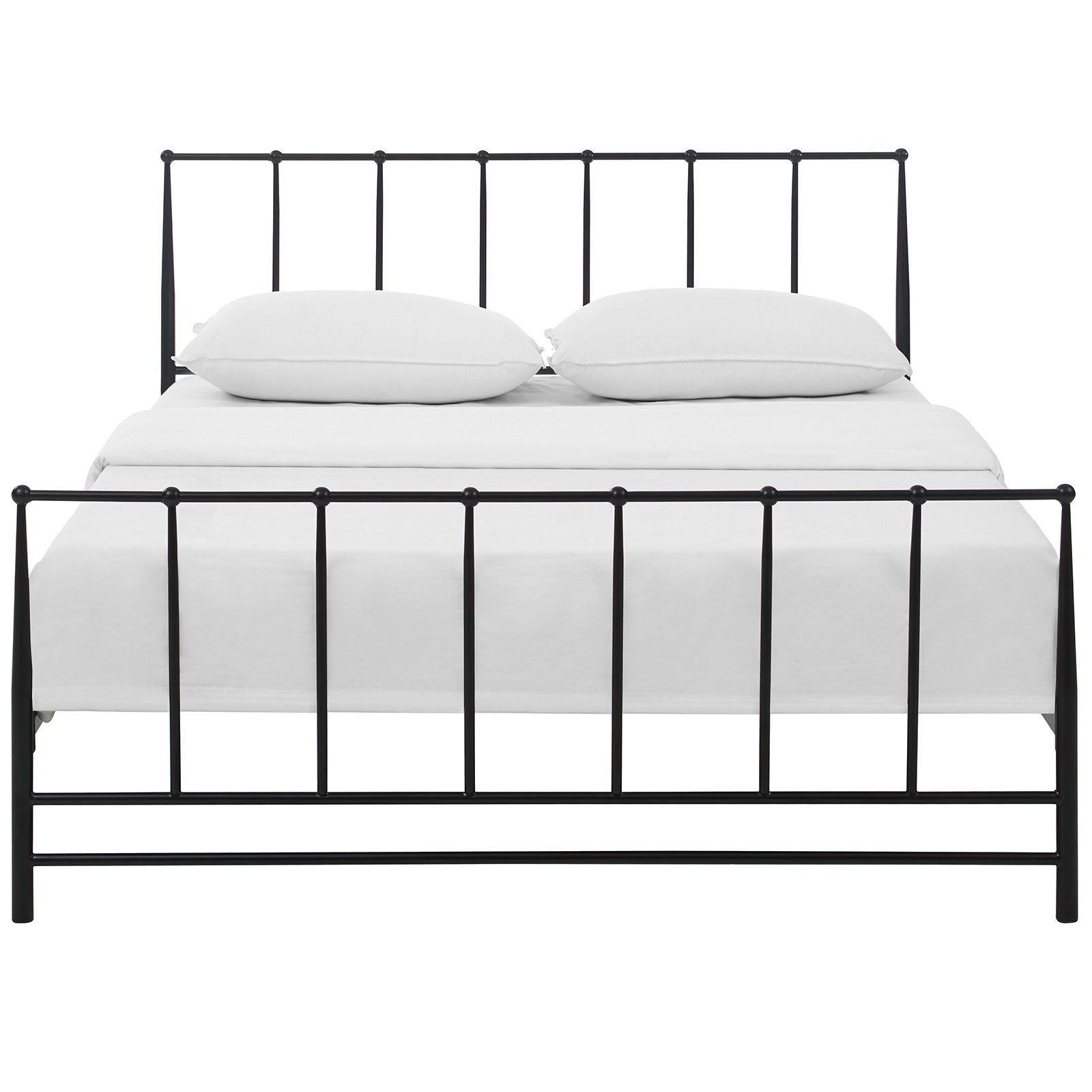 Modway Estate Steel Metal King Platform Bed With Metal Slat Support In Brown