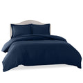 Clara Clark Duvet Cover Ultra Soft Double Brushed Microfiber - Comforter Cover With Button Closure And Pillow Shams, Navy Blue,