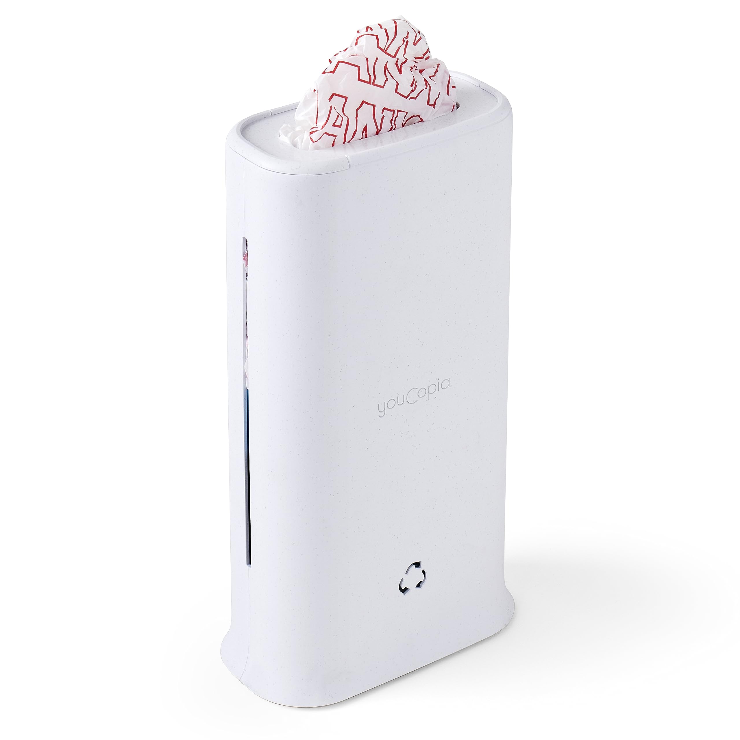 Youcopia Storabag Plastic Bag Dispenser, Space-Saving Organizer For Kitchen Cabinet Or Pantry Storage, One-Size, Speckled White