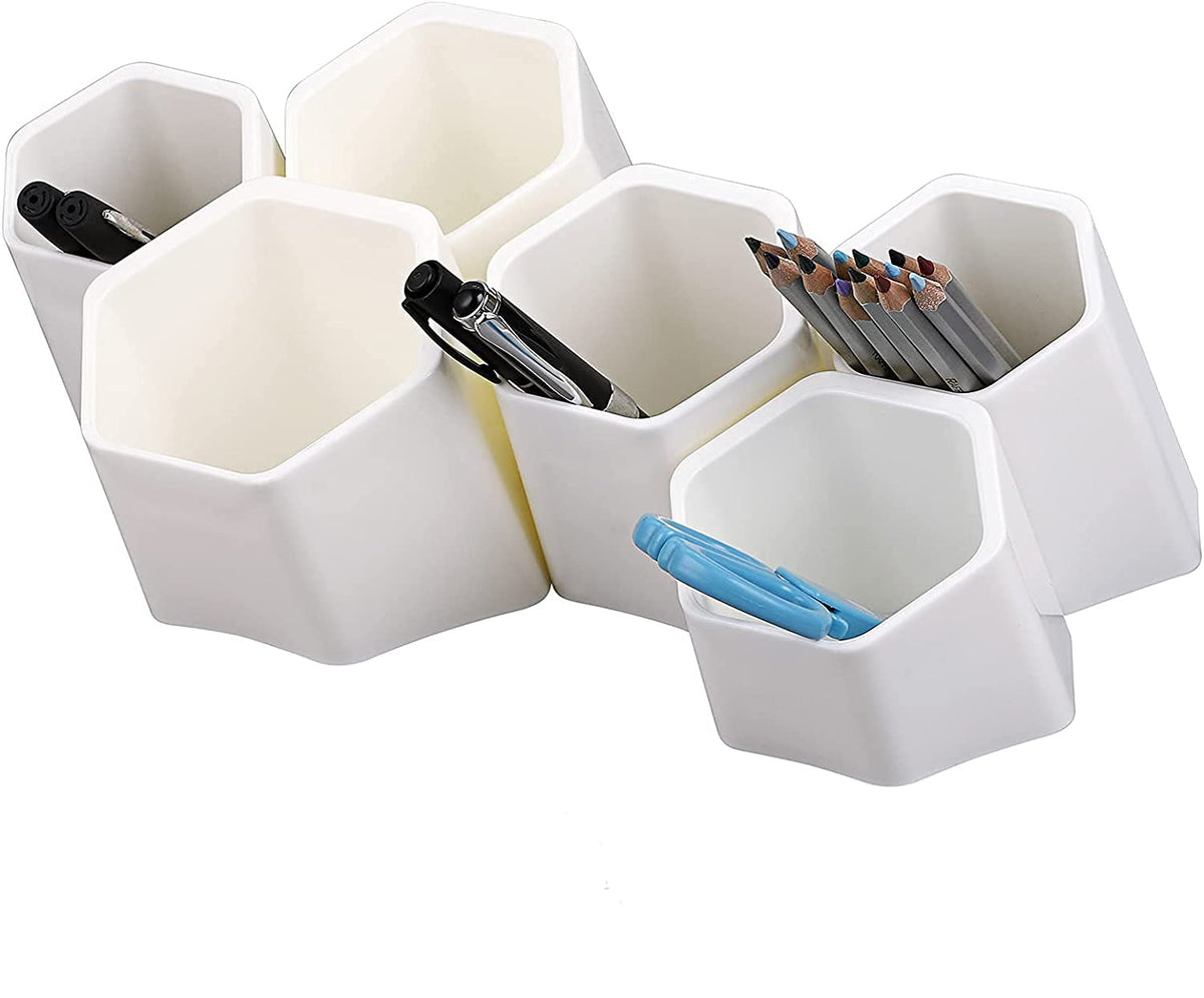 Btsky Hexagonal Creative Pen Holder, Pen Container, Brush Pot, Combination Desktop Storage Organizer, Creative Hanging Planter H