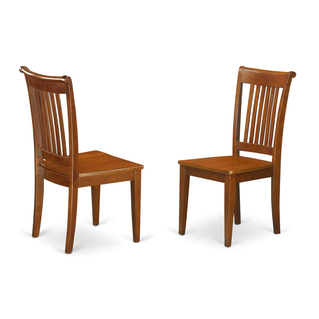 East West Furniture Pspo5-Sbr-W 5 Pc Kitchen Table Set Table With Leaf And 4 Kitchen Chairs