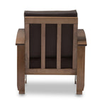 Baxton Studio Charlotte Faux Leather Chair, Dark Brown and Walnut Brown (125-6900-HiT)