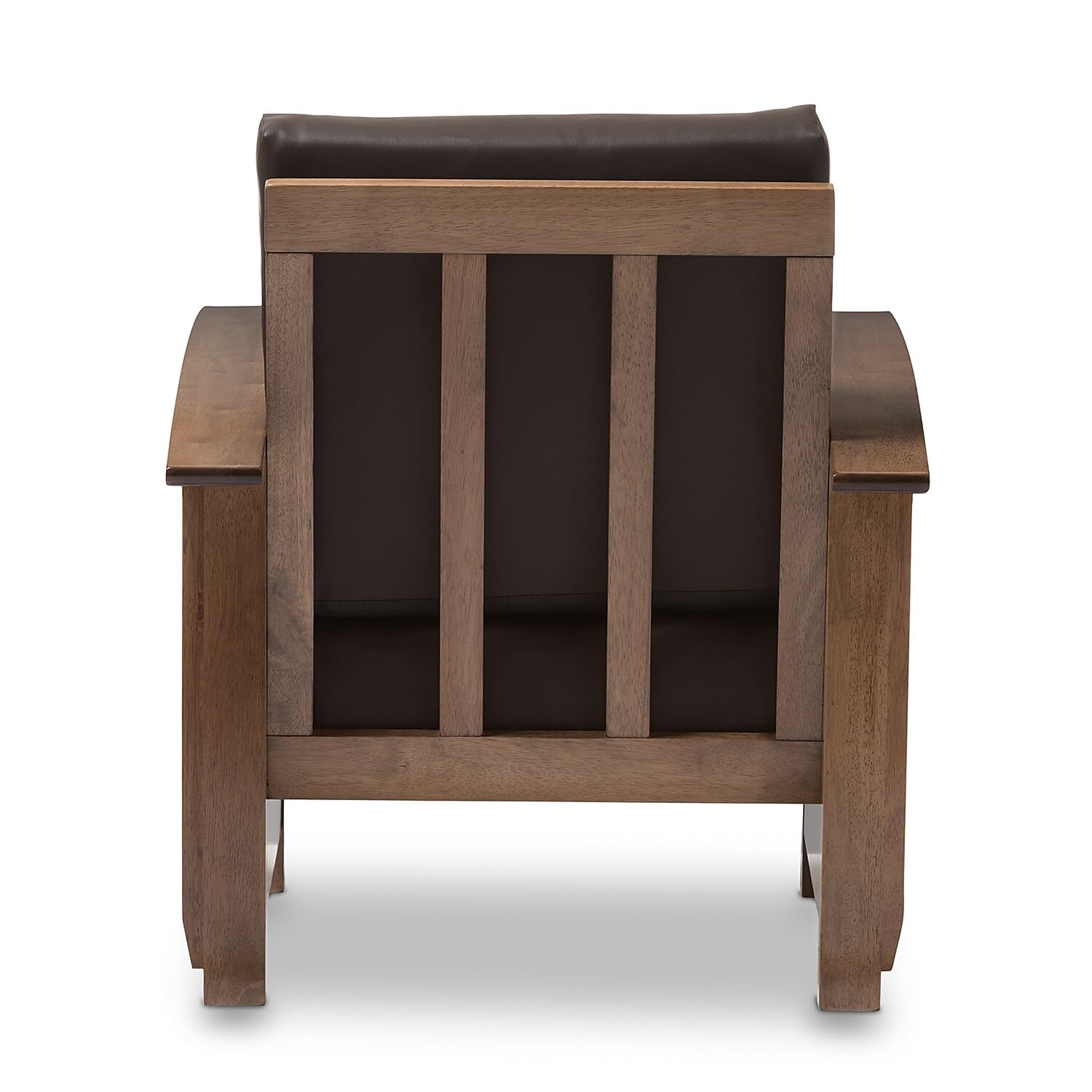 Baxton Studio Charlotte Faux Leather Chair, Dark Brown and Walnut Brown (125-6900-HiT)