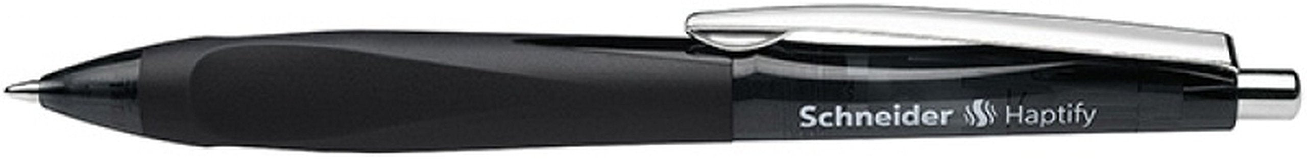 Schneider Haptify Clip-On Retractable Pen Medium Black - Ballpoint Pen (Clip-On Retractable Pen, Medium, Black, Stainless Steel,