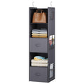 YOUDENOVA Hanging Closet Organizer, Hanging Shelves with Drawers, Dark Grey