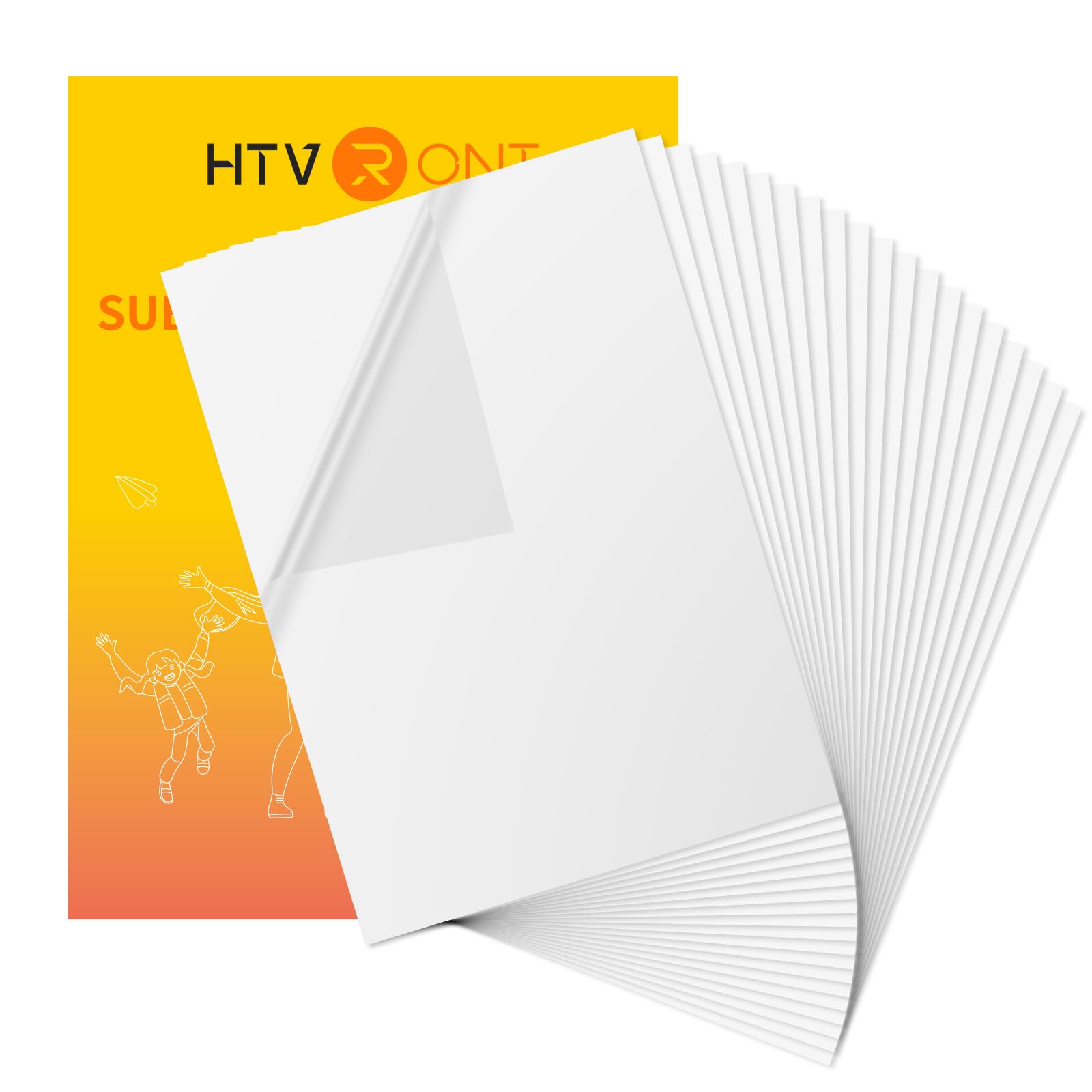 Htvront Sublimation Sticker Paper - 20 Pcs Matte Transparent Waterproof Sublimation Stickers