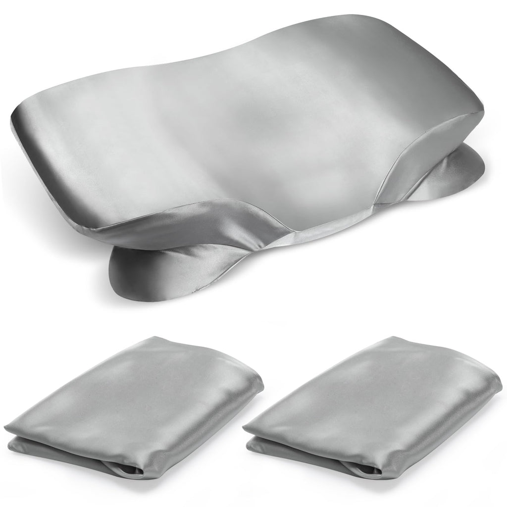 2 Pack Satin Pillowcase for Zelimun Cervical Pillow, Contour Pillow Case Cover, Smooth & Soft Pillowcase for Sleeping Pillow, Gr