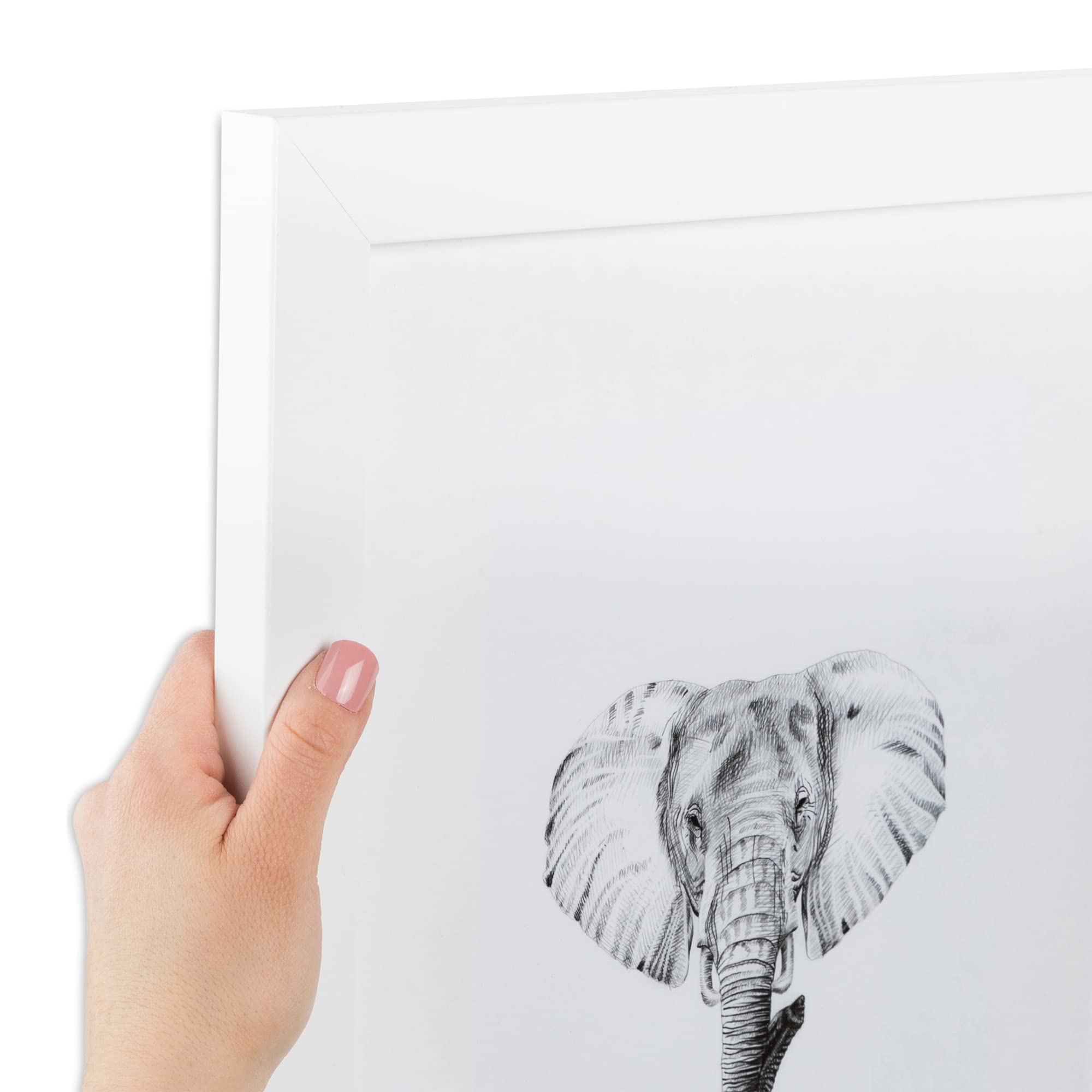 ArtToFrames 12x12 Inch White Picture Frame, This 1.25 Custom Poster Frame is Satin White Frame, for Your Art or Photos - Comes w