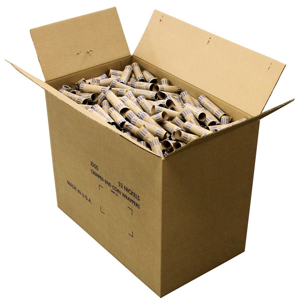 Pap-R Tubular Coin Wrappers, Blue/Brown