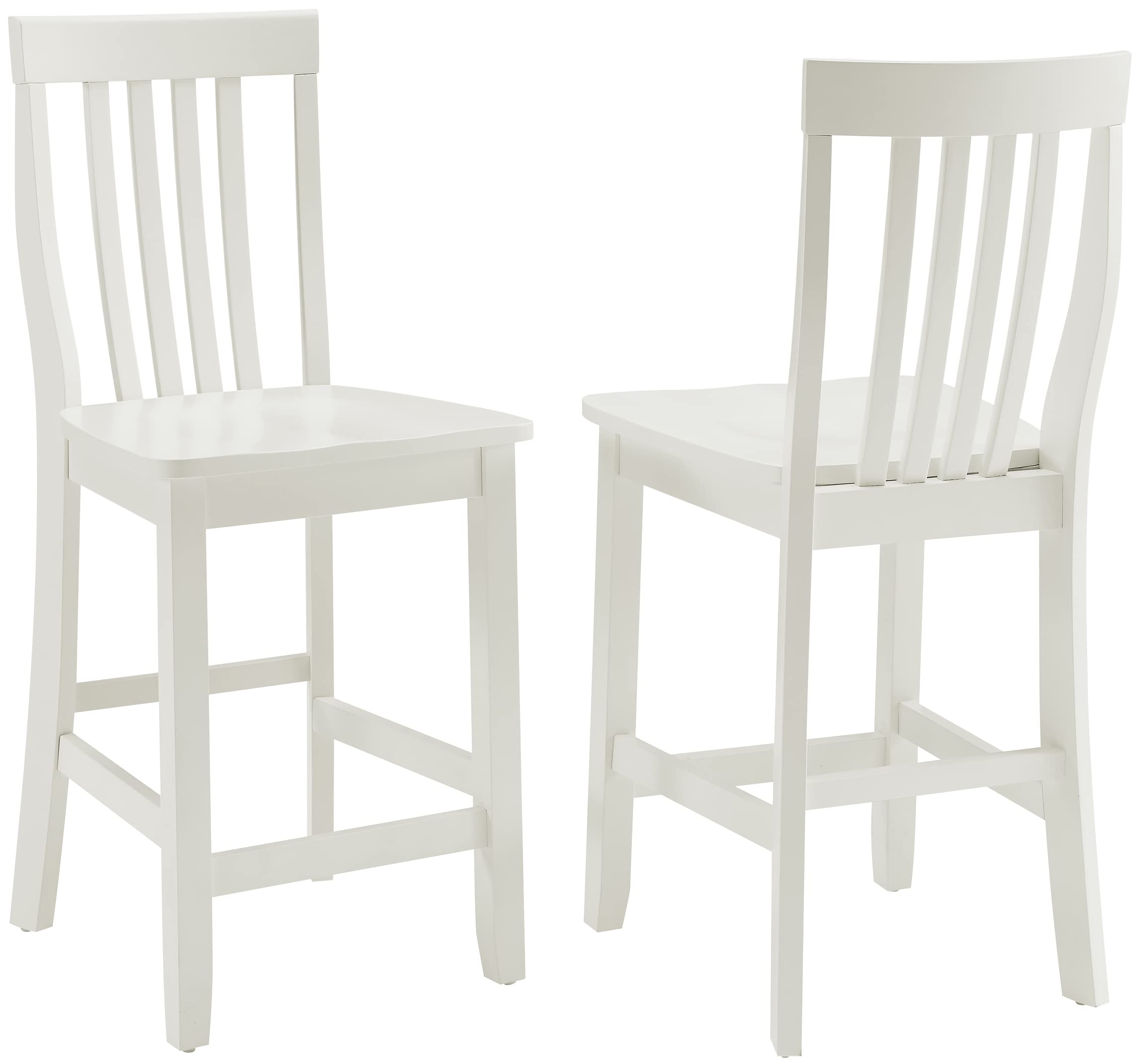 Crosley Furniture Schoolhouse Bar Stool (Set of 2), 24-inch, White