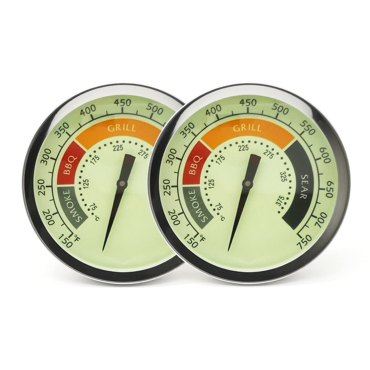3 1/8 Large Upgraded Bbq Thermometer Gauge 2 Pcs For Oklahoma Joes Smoker Grill & Most Charcoal Pellet Wood Pit Smoker Grills, 1