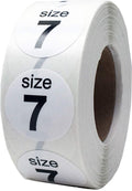 Shoe Size 7 White Stickers For Retail Clothing 0.75 Inch 500 Total Adhesive Labels