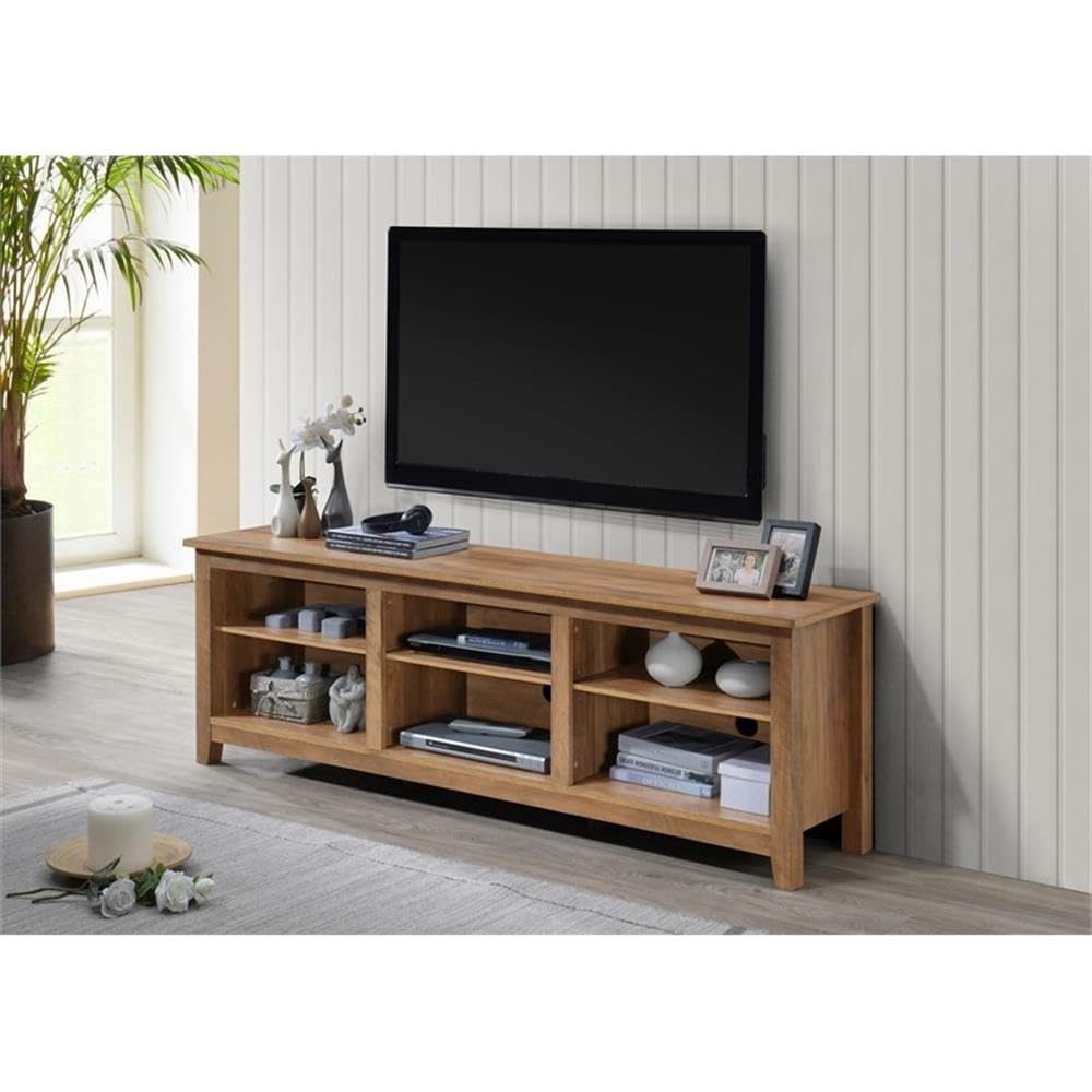 Progressive Furniture Rustic Oak Brown TAFT 70 Inch TV Entertainment Console
