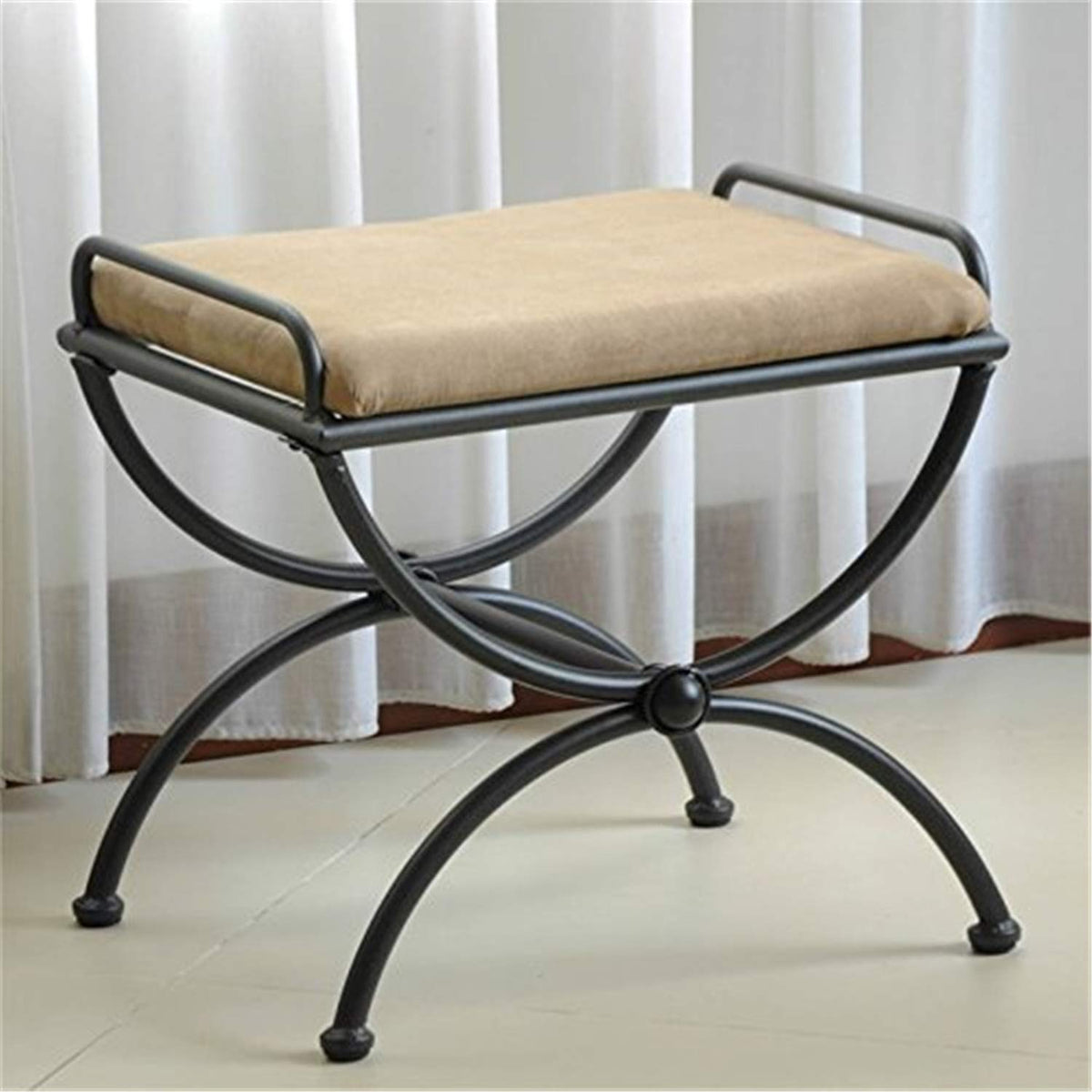 International Caravan Contemporary Upholstered Vanity Stool