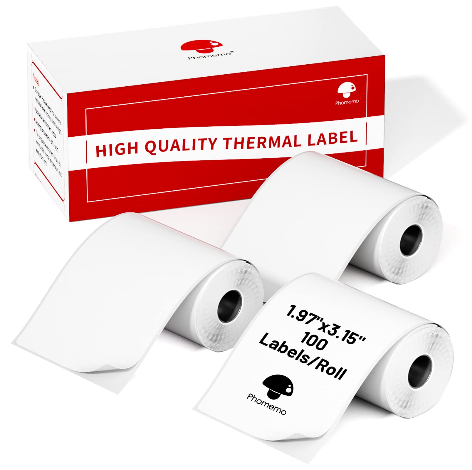 Phomemo 3 Rolls M110/M221/M220/M120/M200/M110S Thermal Paper 1.97'X3.15'(50X80Mm)- Multi-Purpose Square Self-Adhesive Label, 1