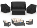 Mrrihand Patio Furniture Covers, 4 Piece Outdoor Furniture Cover Waterproof Includ Ourdoor Sofa Cover, 2 Chair Covers, Coffee Ta