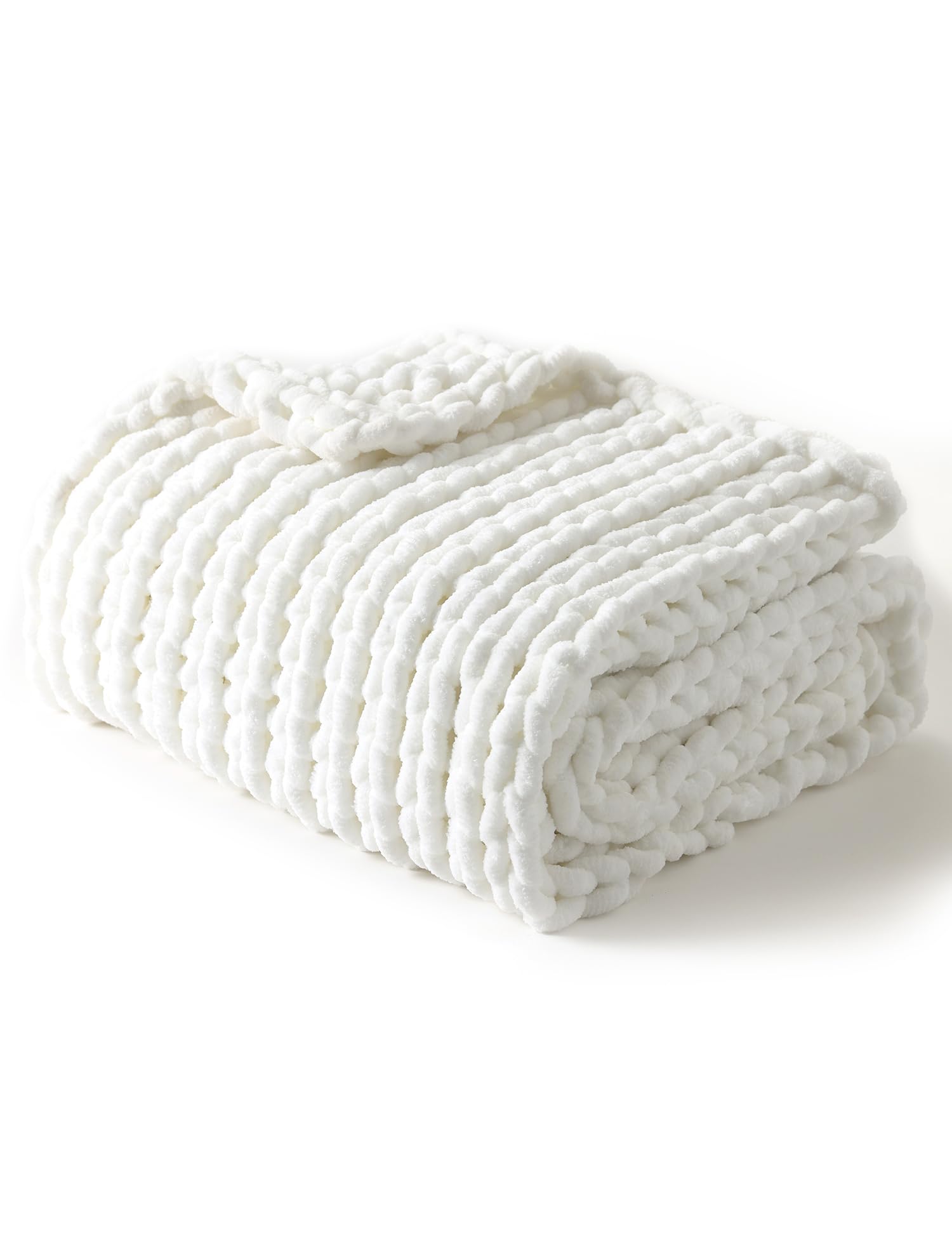 Ynm Chunky Throw Blanket, Hand Knitted With Chenille Yarn, Skin Friendly, Ventilated And Breathable, Machine Washable, Home D  C