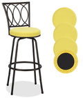 Deisy Dee 4Pcs Round Bar Stool Seat Covers Stretch Round Chair Covers For 13-16 Inch Stool Chair (Yellow)
