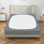 Purefit Stretchy Box Spring Cover Queen - Elastic Fitted Box Spring Wrap Around 4 Sides, Wrinkle & Fading Resistant Fits Queen Size Beds, Gray