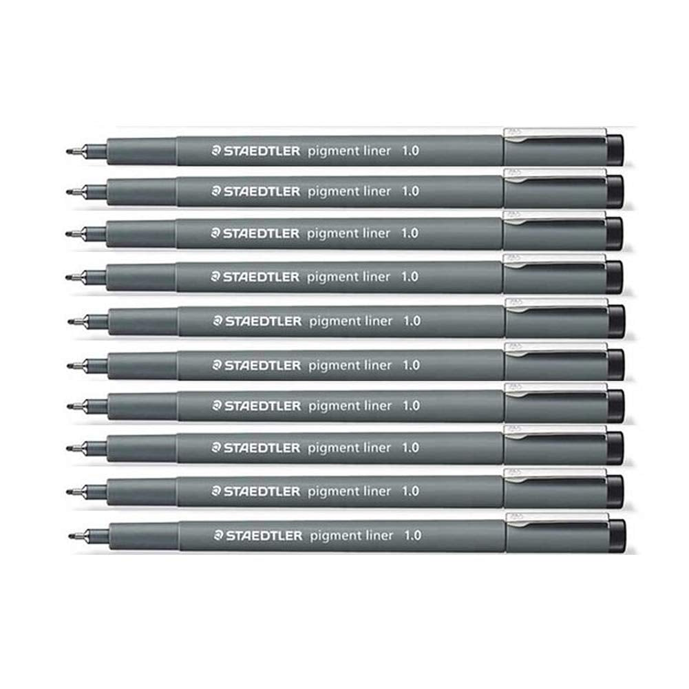 Staedtler Pigment Liner 308 Black 1.0 Mm Pack Of 10