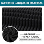 2 Piece Chair Covers Chair Slipcovers For Living Room Armchair Couch Cover Chair Sofa Cover With Individual Cushion Covers Furniture Cover For Chairs Feature Thick Jacquard Fabric (Chair, Black)