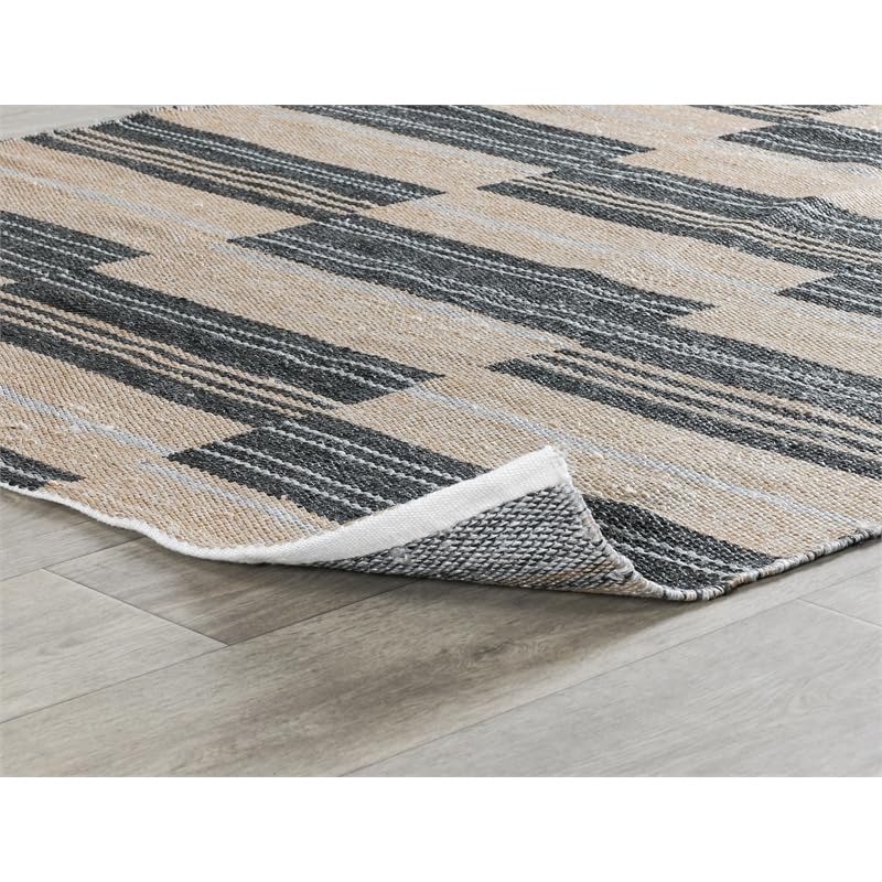 Kosas Home Boulder 24 X 36 Polypropylene Fabric Area Rug In Charcoal/Natural