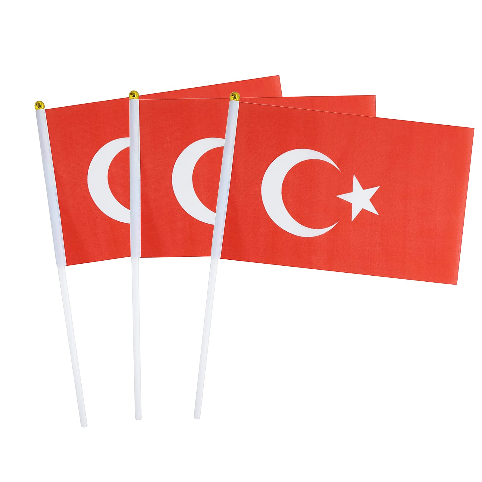 Turkey Flag Turks Hand Held Small Mini Stick Flags Decorations International Country World Flags For Party Olympics Festival Par
