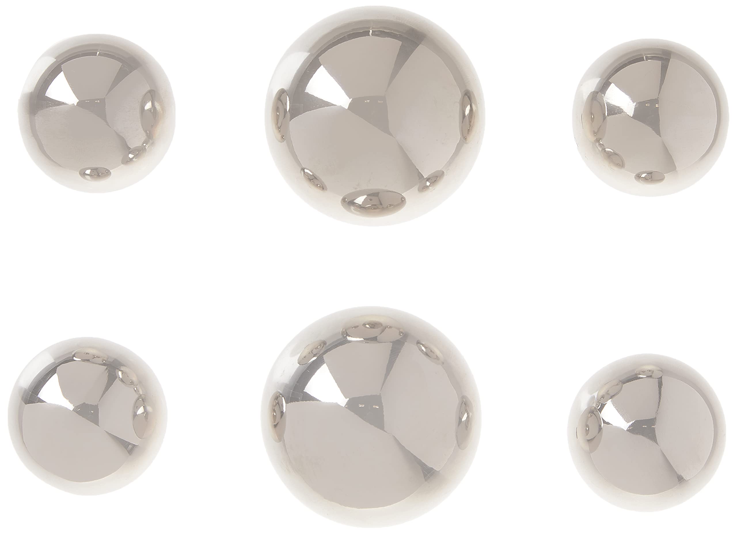Abbott Collection 27-Cannonball 6Pc Decorative Ball-2Ast-1.5-2.5'' L, Silver