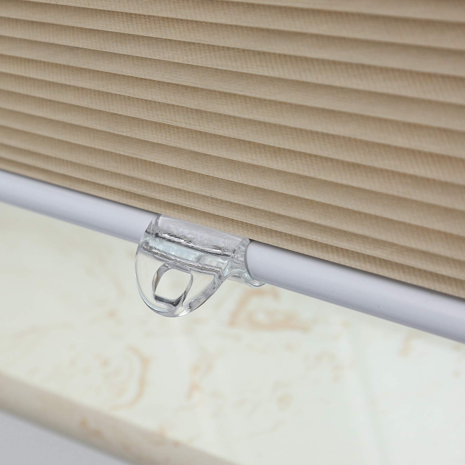 Cordless Cellular Shades Blackout Honeycomb Blinds Fabric Window Shades 35'' W X 64'' H, Ivory Beige(Blackout)