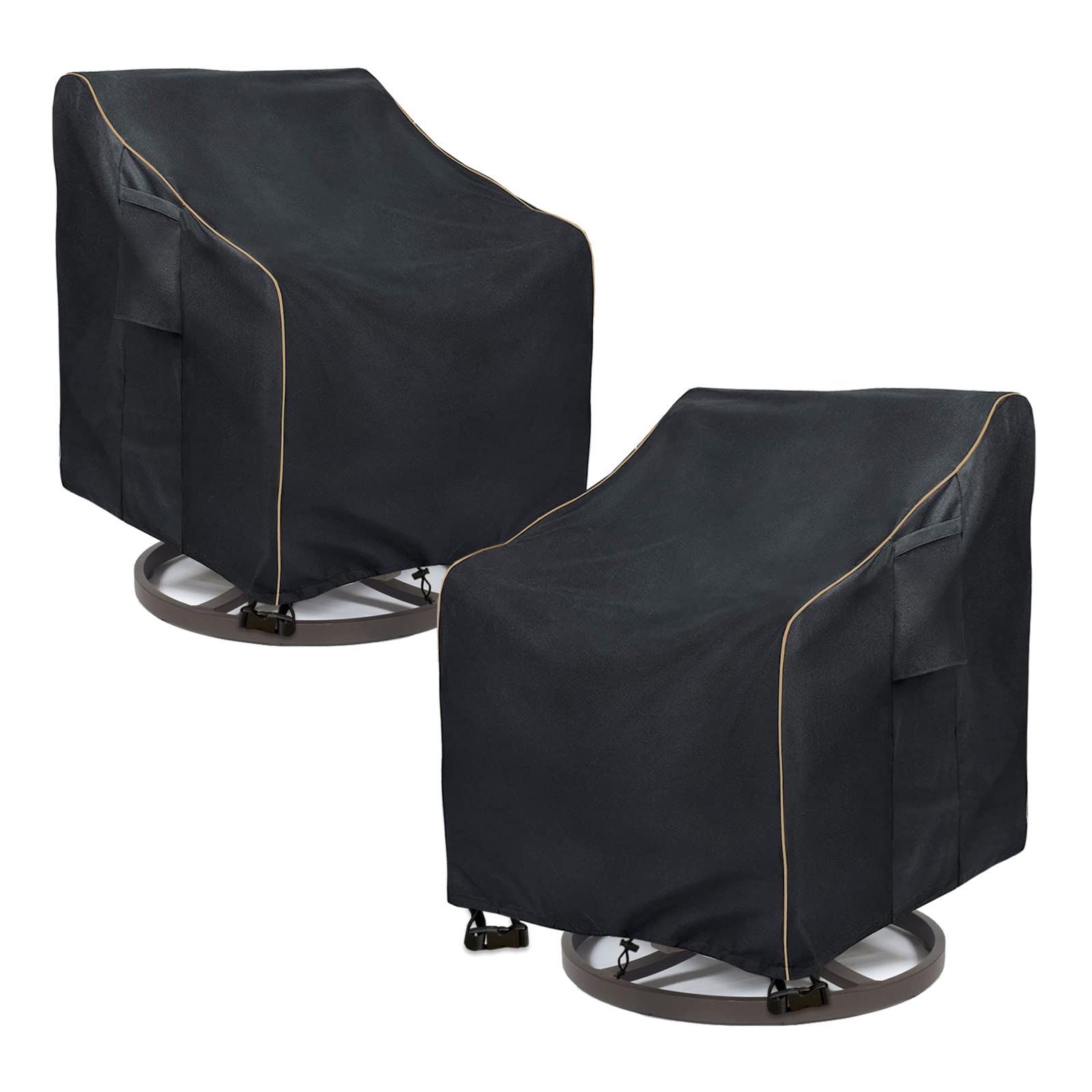 Lsongsky Outdoor Swivel Rocker Chair Cover 2 Pack,Patio Swivel Chair Covers For Outdoor Furniture,Rocking Chair Covers Waterproo